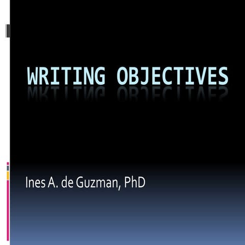 Writing objectives