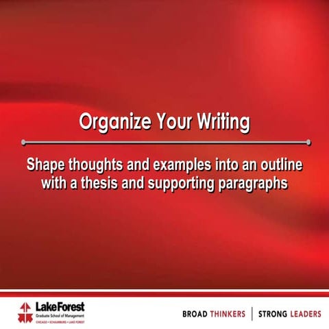 Hiow to Organize Your Writing