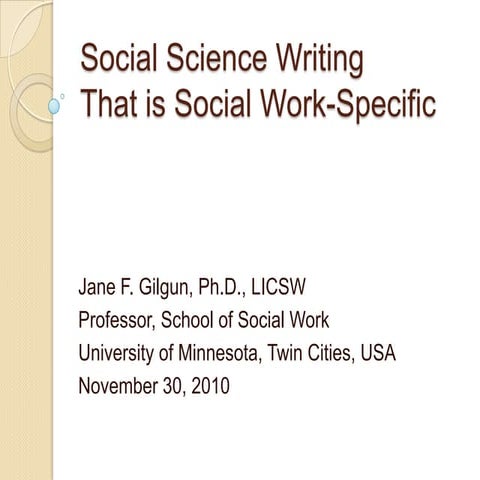 Writing outline for social science audiences
