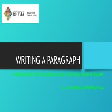 WRITING PARAGRAPH in English, topic sentence, supporting sentence | PPTX