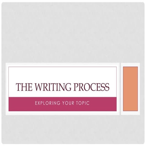 Writing Process - Exploring