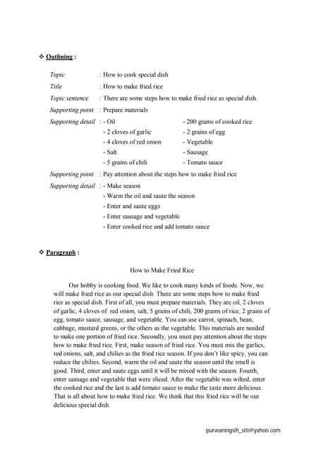 Process essay chronological order