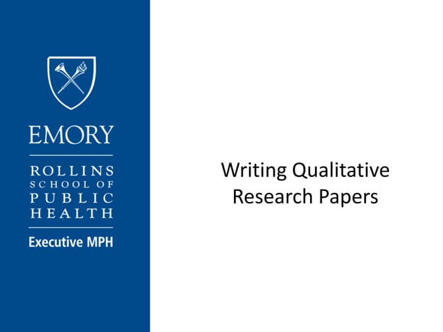 Writing Qualitative Research Reports PowerPoint