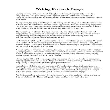 Writing Research Essays