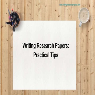 Writing Research Papers: Practical Tips