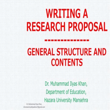 Writing research proposal general structure and content | PPTX