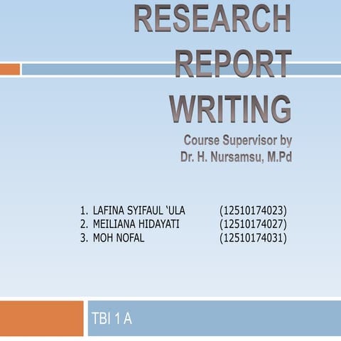 research report writing | PPT