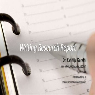 Writing research report | PPTX