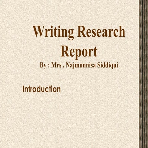 Writing Research Reportsclass | PPT