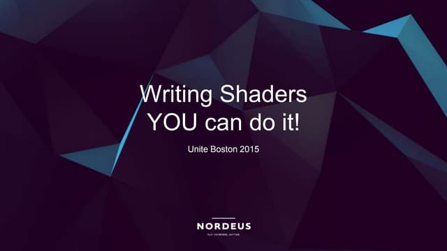 Writing shaders - YOU can do it!