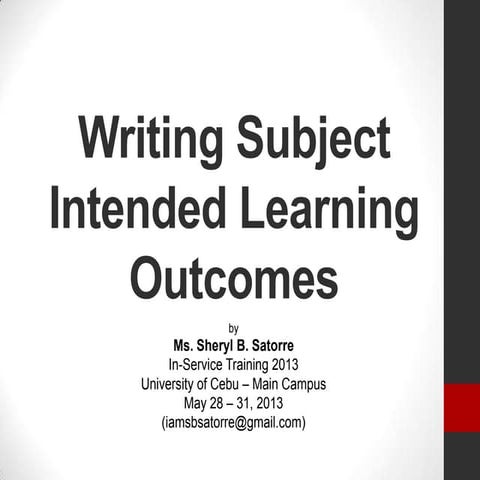 Writing Subject Intended Learning Outcomes