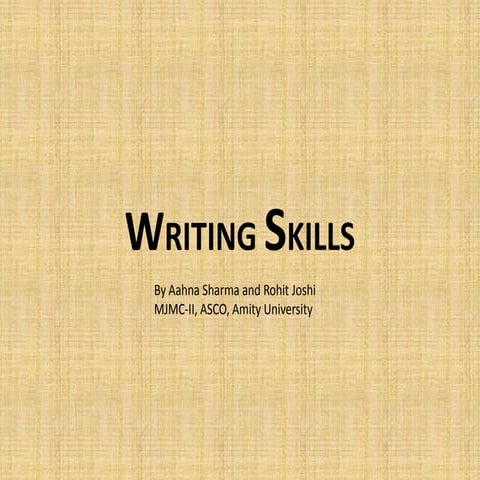 Writing Skills