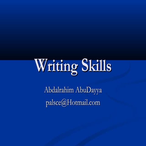 Writing skills all topics - full presentation