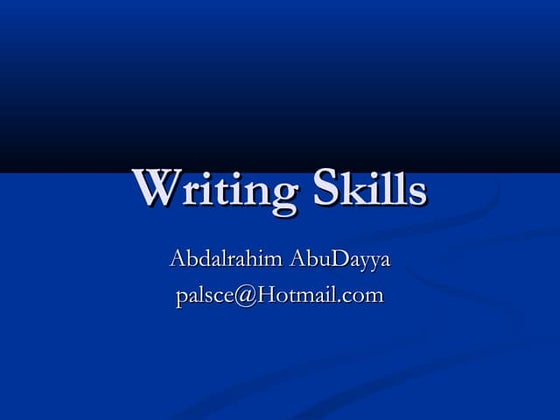 Writing Skills | PPTX | Education