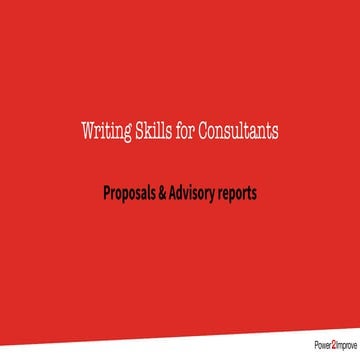 Writing skills   advisory reports and proposals