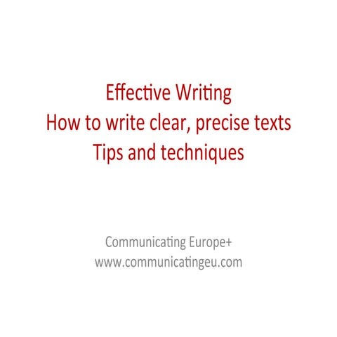 Writing skills   tips and techniques for better writing