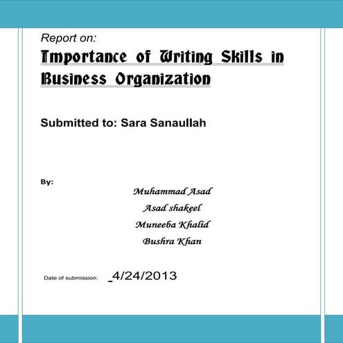 Writing skills in business organization