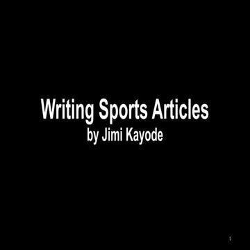 Writing sports articles