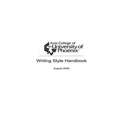 Writing style handbook