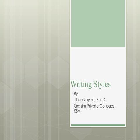 Writing styles workshop