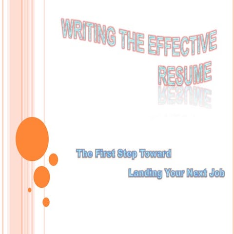 Writing the effective resume priya