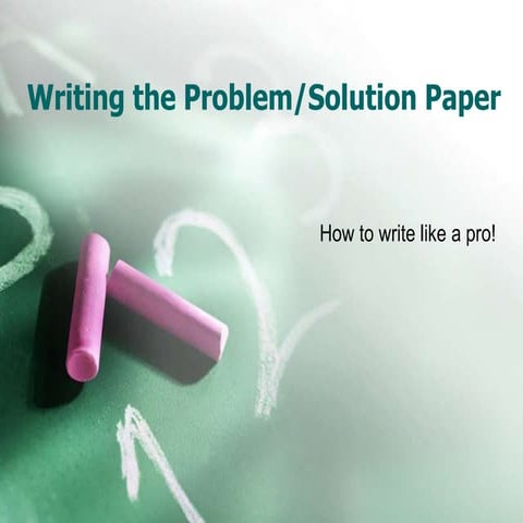 Writing the problem