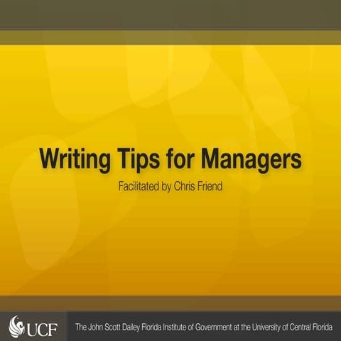 Writing Tips for Managers