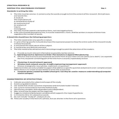 Research title & knowing the problem | PPT