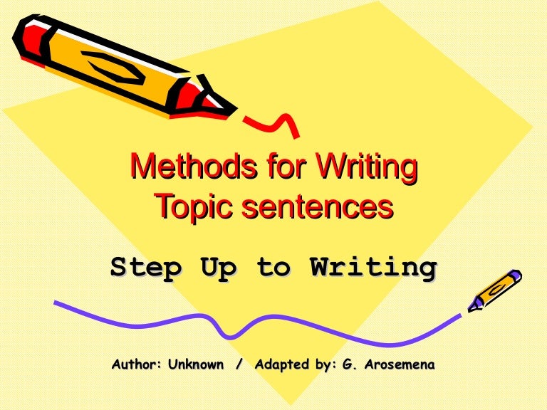 Writing topic sentences