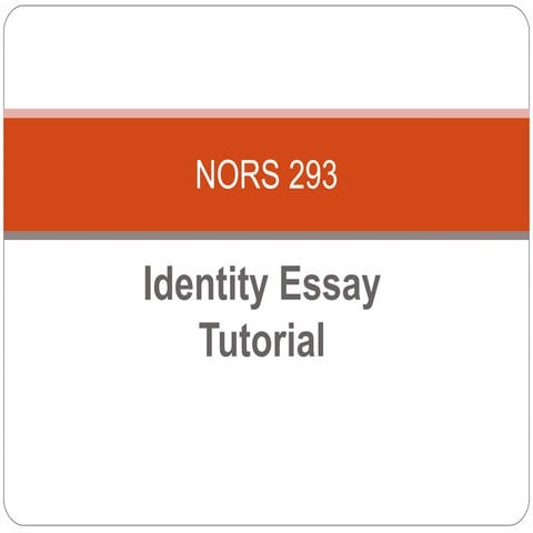 Writing tutorial for identity paper | PPT