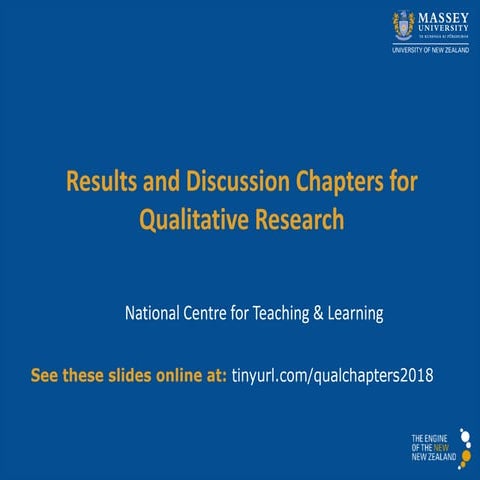 Writing up results and discussion for qualitative research