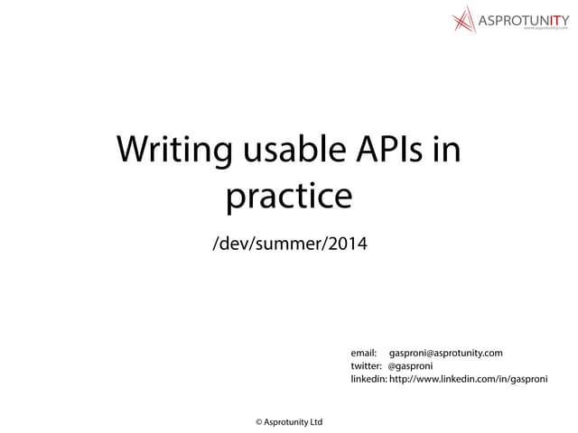 Writing usableap isinpractice