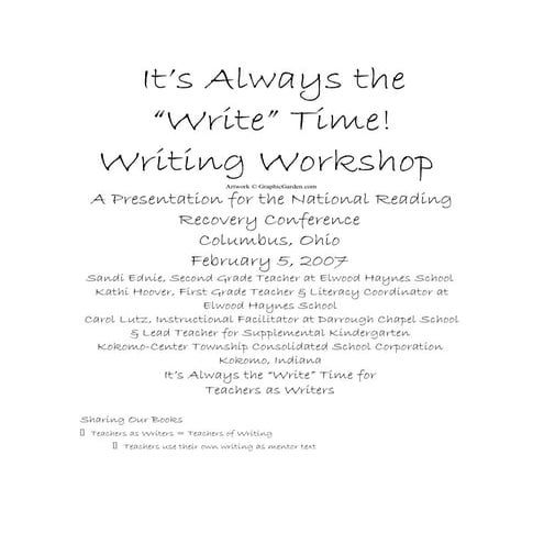 Writing workshop presentation