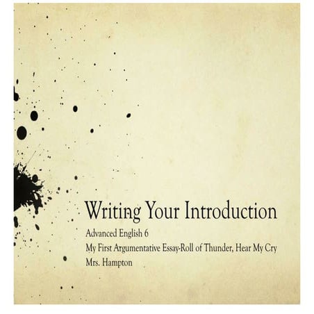 Writing Your Introduction | PPT