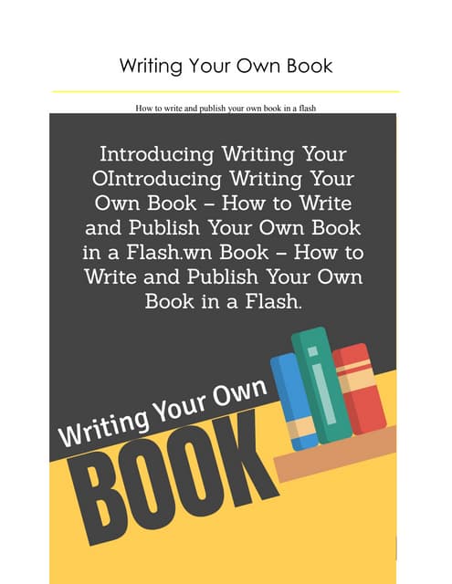 Writing Your Own Book