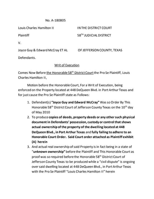 Writ of execution