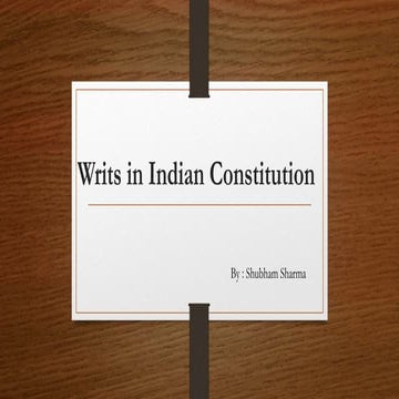 Writs under Indian constitution