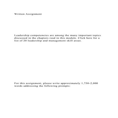 Written Assignment  Leadership competencies are among th.docx