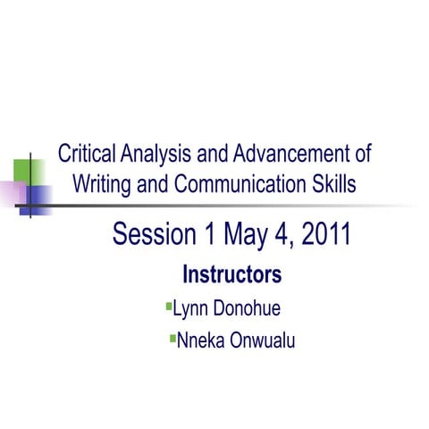 Written Comm Part One 5 4 11