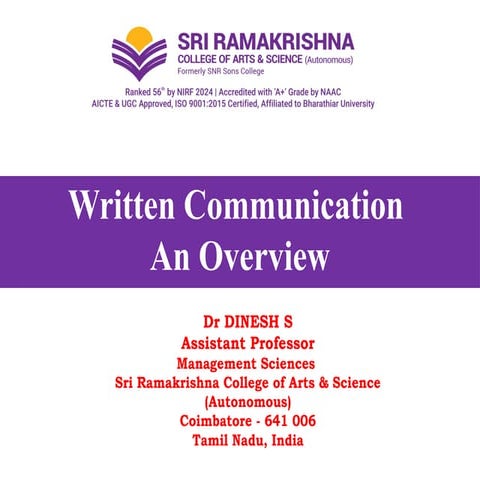 WRITTEN COMMUNICATION AN OVERVIEW 2.pptx