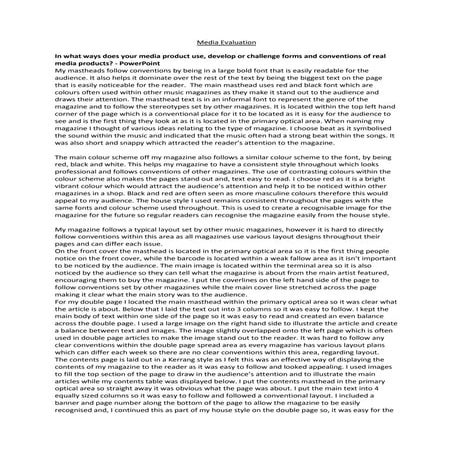 Written Evaluation First Draft