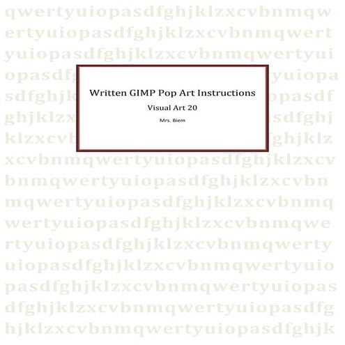 Written gimp pop art instructions