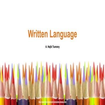 Written language - Discourse Analysis