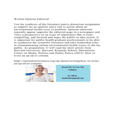 Written Opinion Editorial Use the synthesis of the literatur | PDF