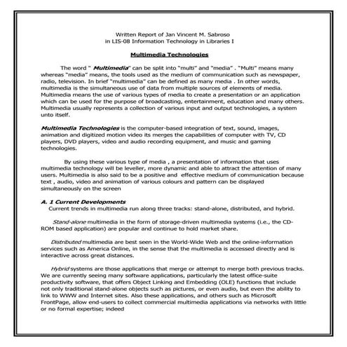 Multimedia Technologies