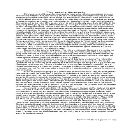 Written Summary of Ideas Generation