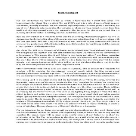 Written summary of ideas generation