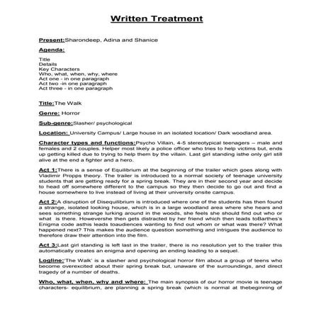 Written treatment | PDF
