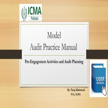 Audit practice manual of ICMA Pakistan By: Tariq Mahmood FCA, ACMA