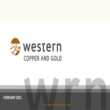 Western Copper and Gold Presentation